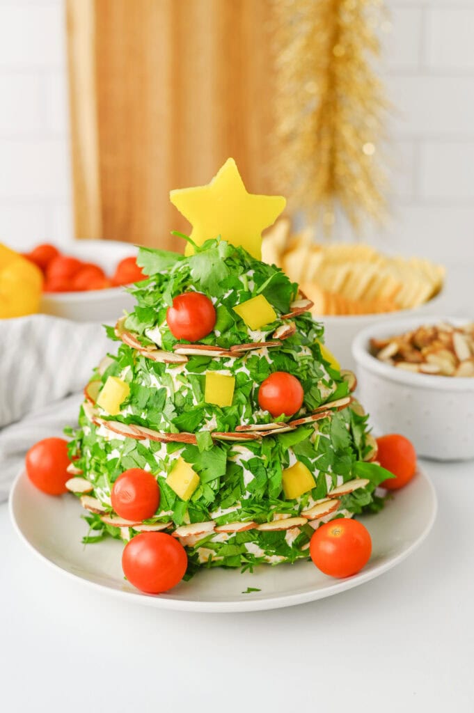 christmas tree cheeseball process photo