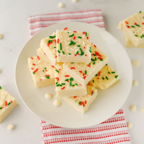 photo of the finished white chocolate fudge