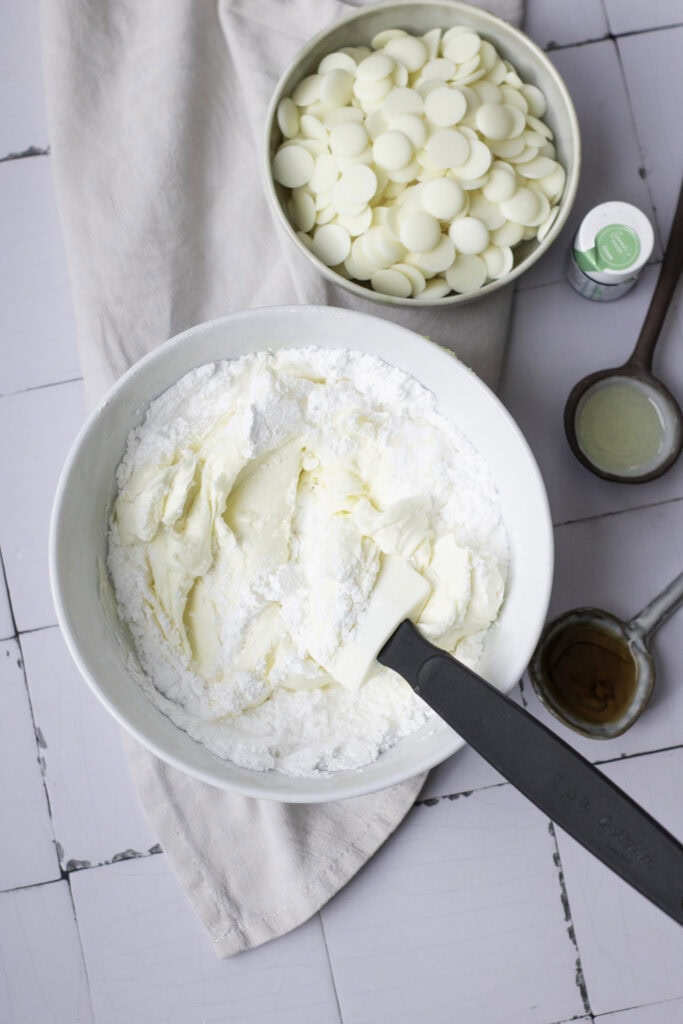 st. patricks day green tea truffle process photo