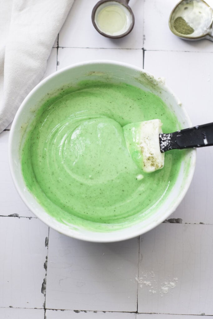 st. patricks day green tea truffle process photo