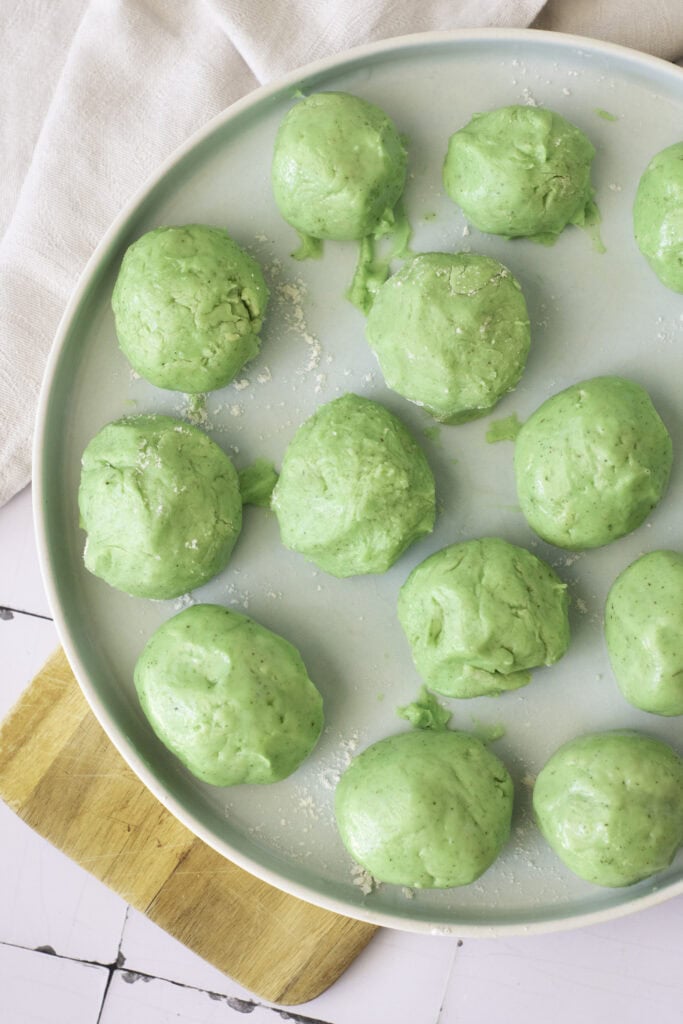 st. patricks day green tea truffle process photo