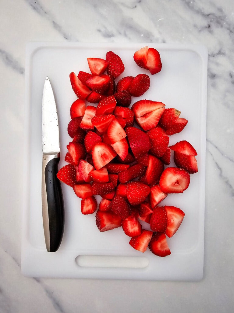 strawberry fluff salad process photo