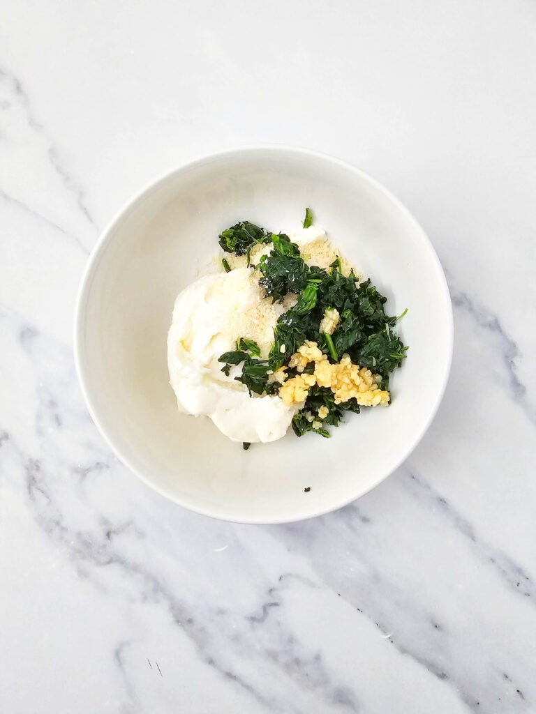 Spinach and Ricotta Stuffed Mushrooms Process Photo