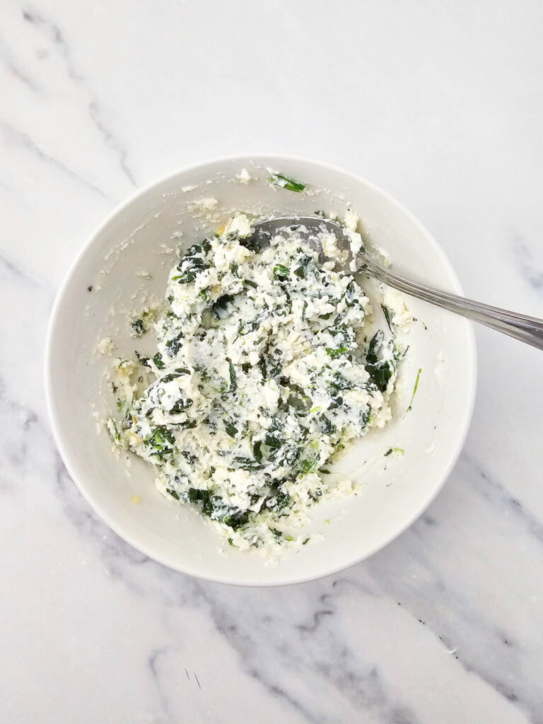 Spinach and Ricotta Stuffed Mushrooms Process Photo