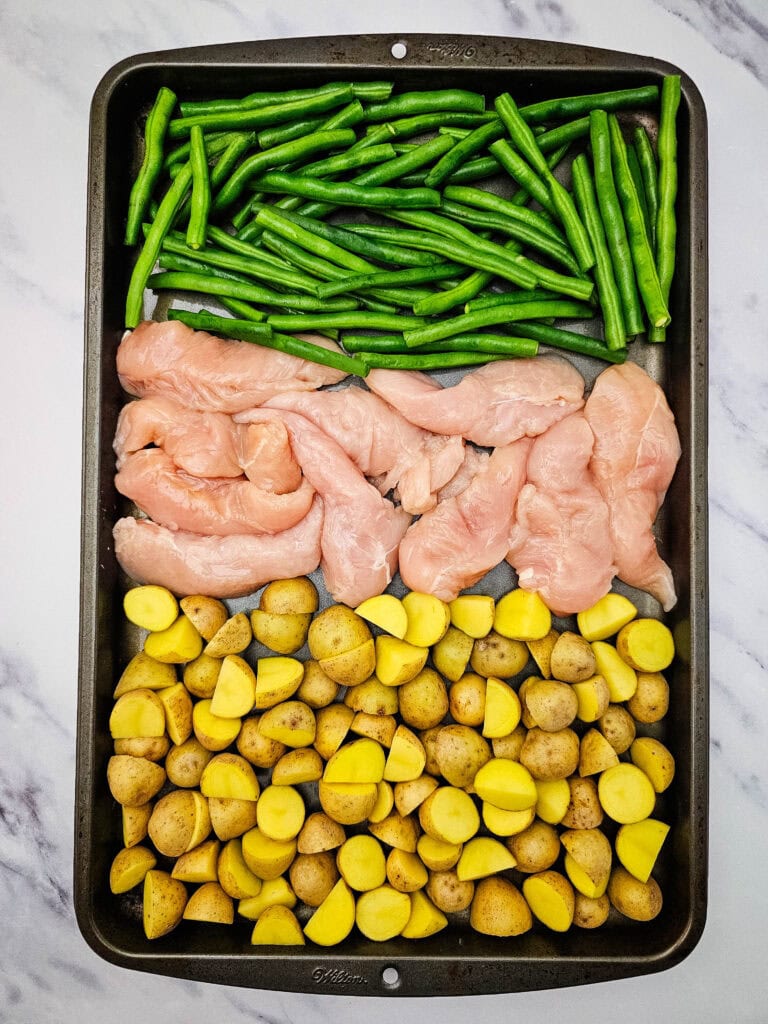 Sheet Pan Garlic Parmesan Chicken Process Photo