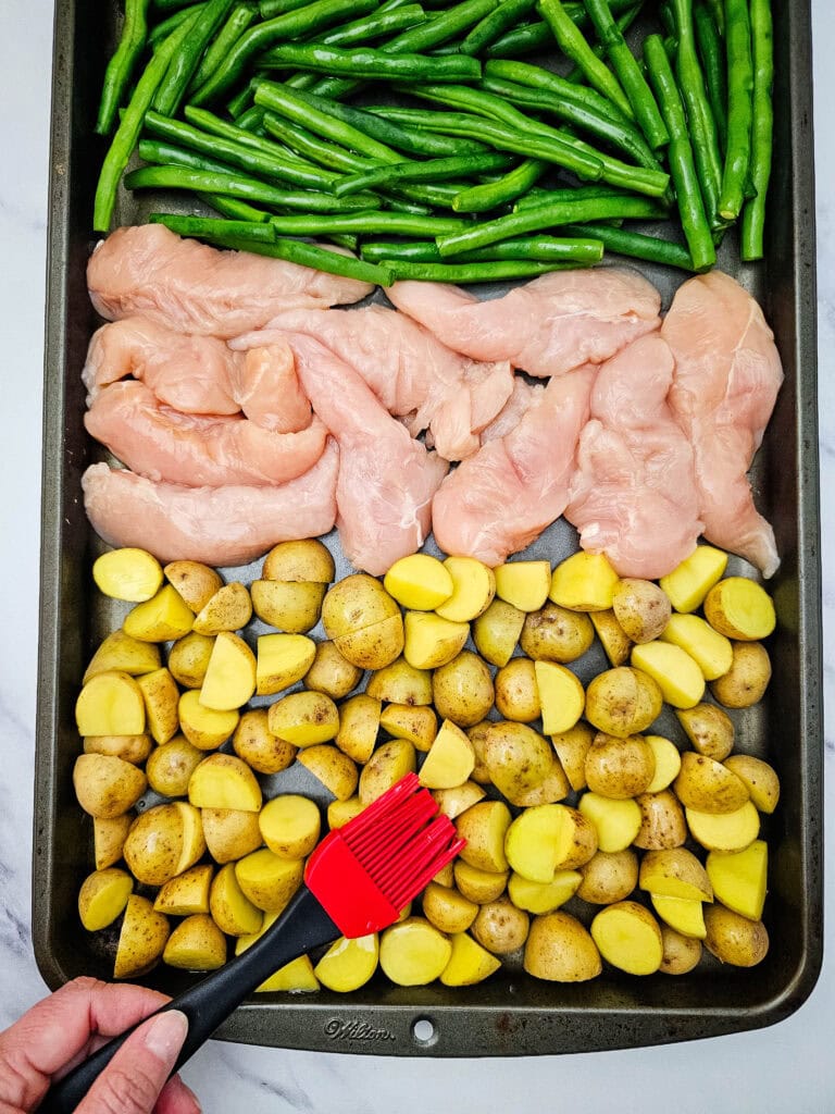 Sheet Pan Garlic Parmesan Chicken Process Photo