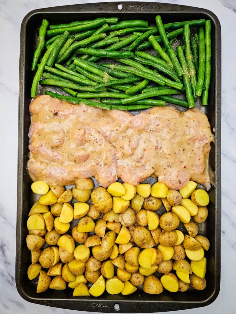 Sheet Pan Garlic Parmesan Chicken Process Photo