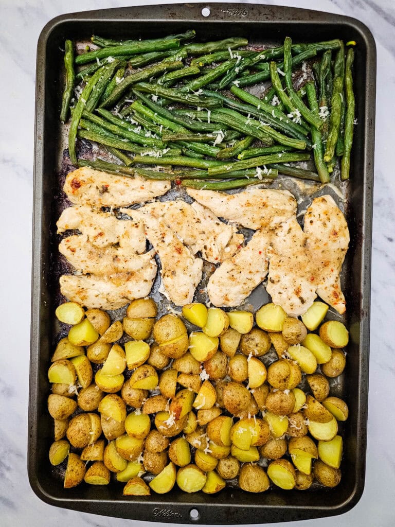 Sheet Pan Garlic Parmesan Chicken Process Photo