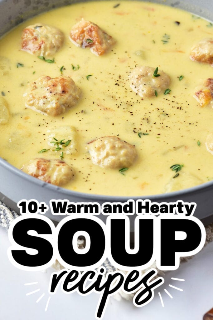 Soup Recipes - Cheesy Turkey Meatball Soup