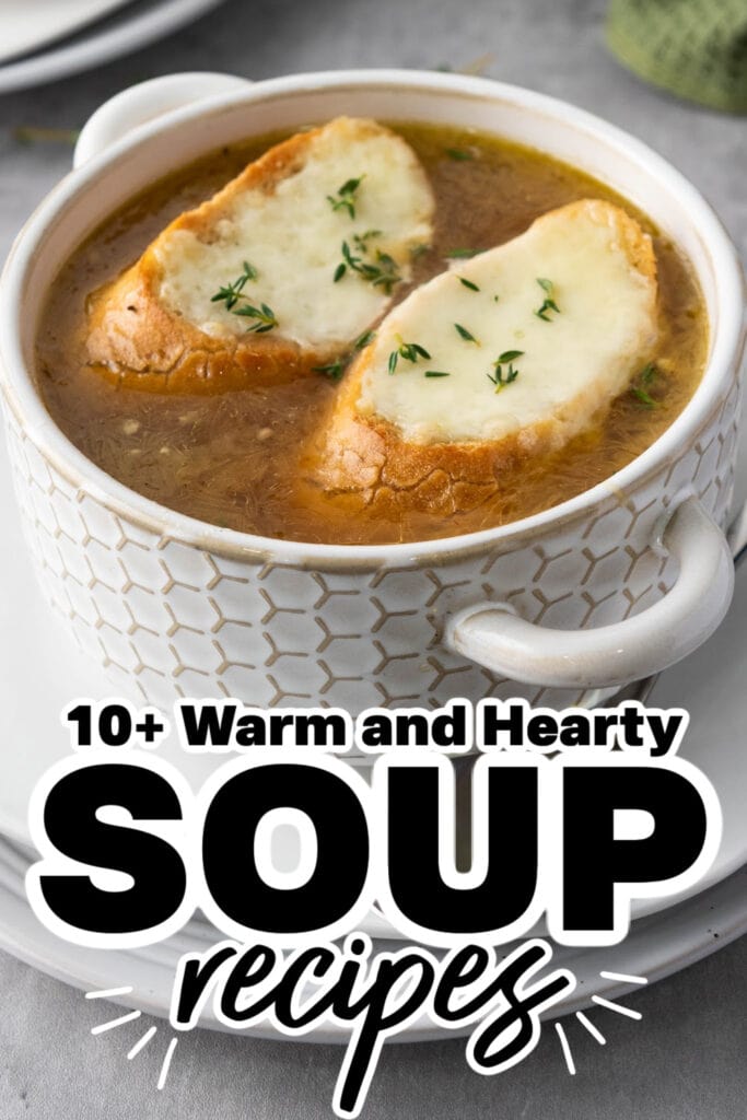 Soup Recipes - French Onion Soup with Cheesy Bread