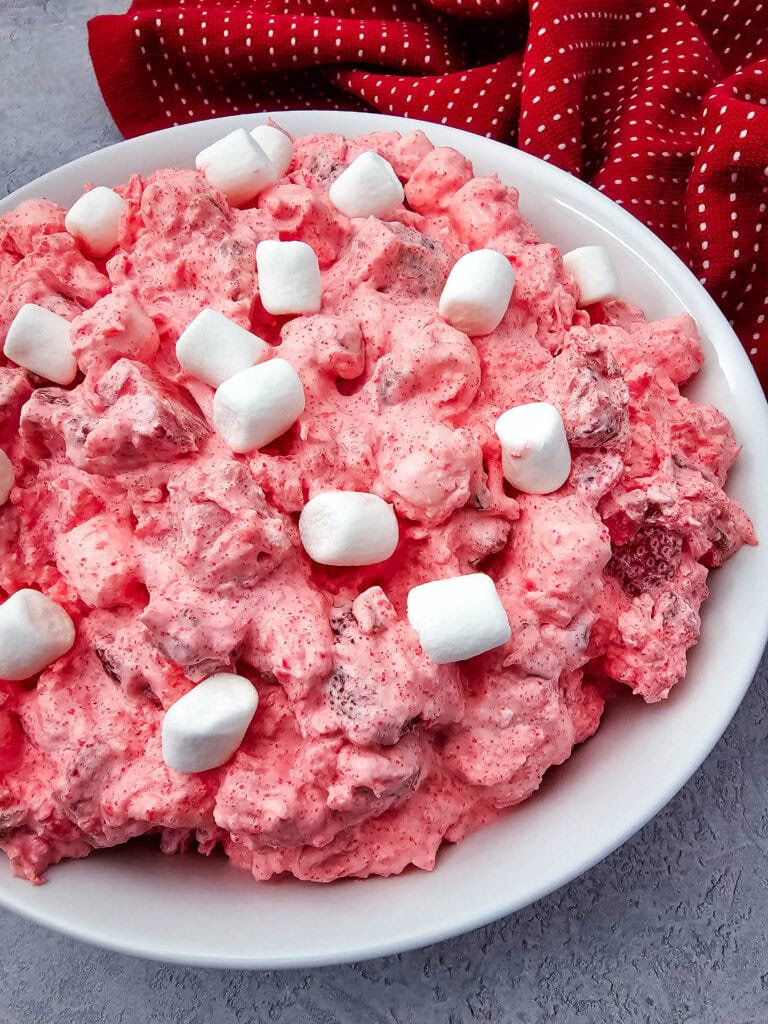 photo of the finished Strawberry Fluff Salad