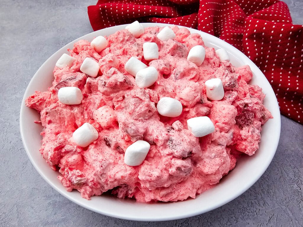 photo of the finished Strawberry Fluff Salad