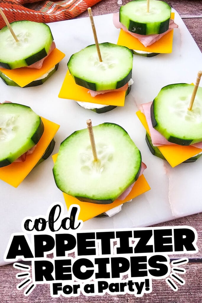 cold appetizer - Ham & Cheese Cucumber Sandwich Bites
