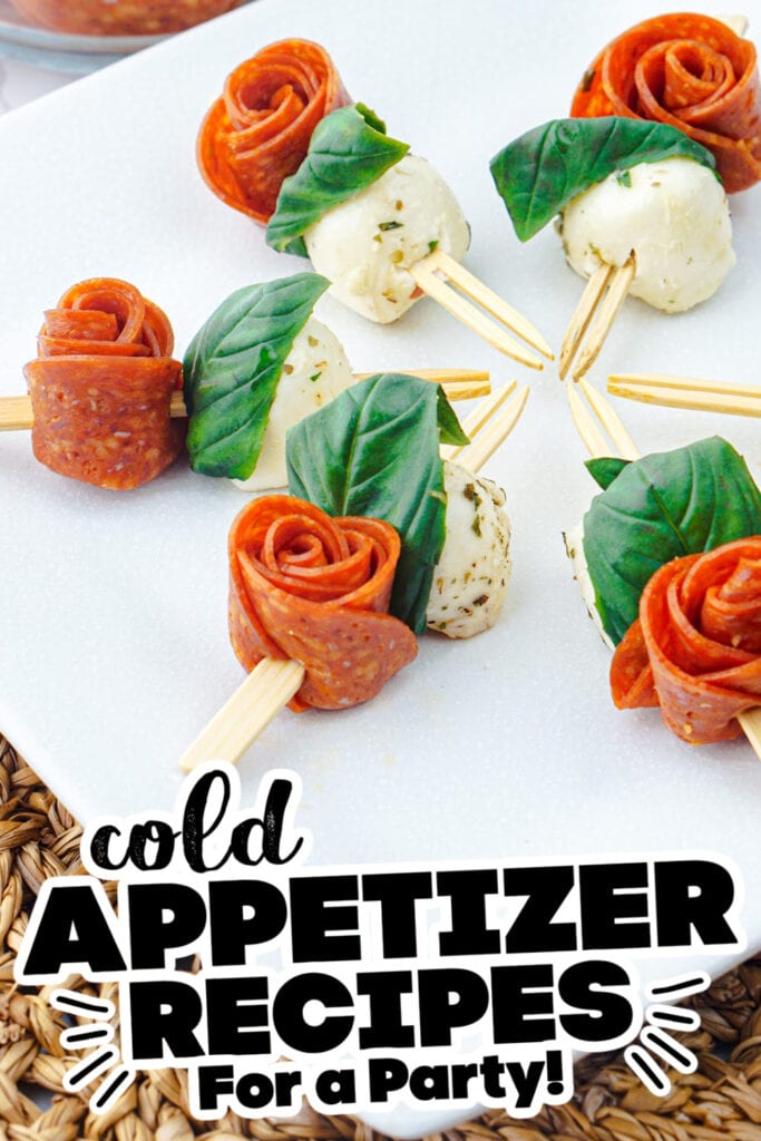 cold appetizer - Pepperoni Rose Skewers