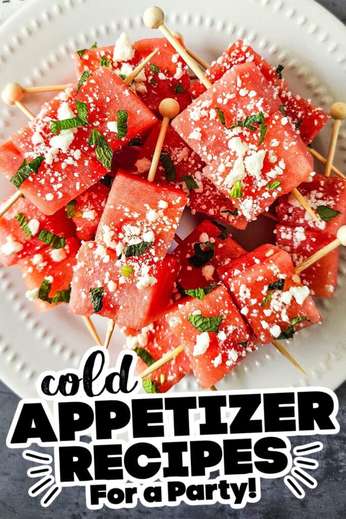 cold appetizer - Watermelon Feta Skewers