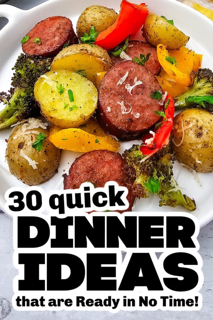 quick dinner ideas -Healthy Sheet Pan Sausage with Veggies