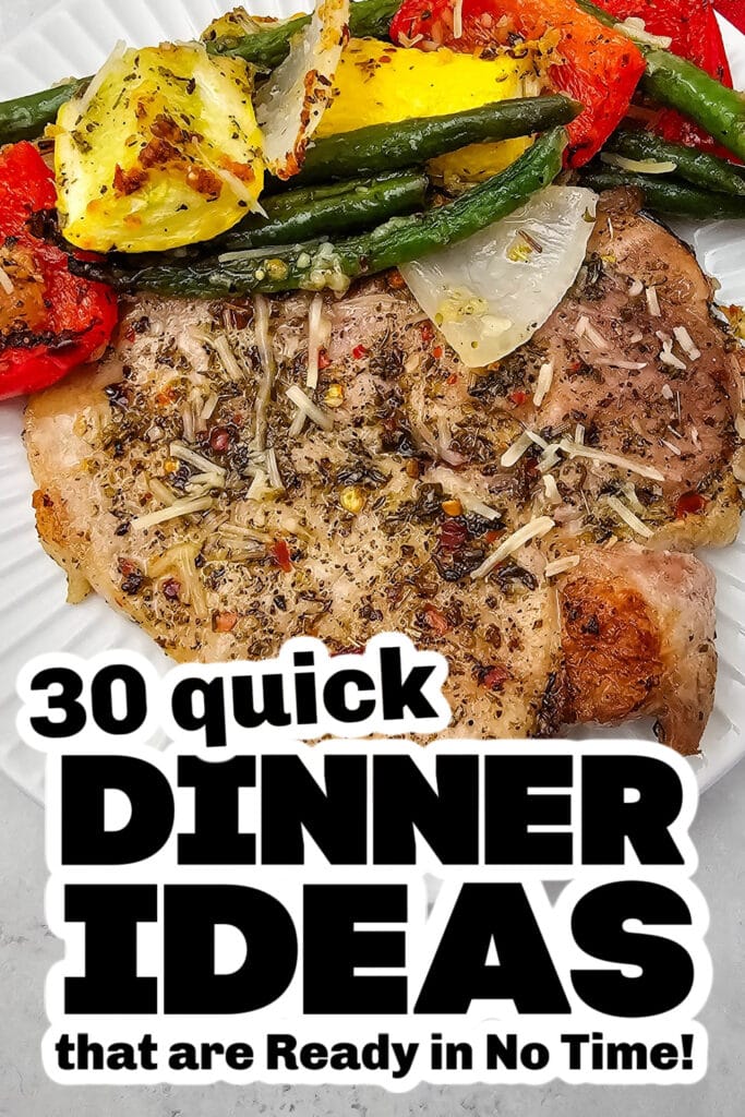 quick dinner ideas -Sheet Pan Italian Pork Chops