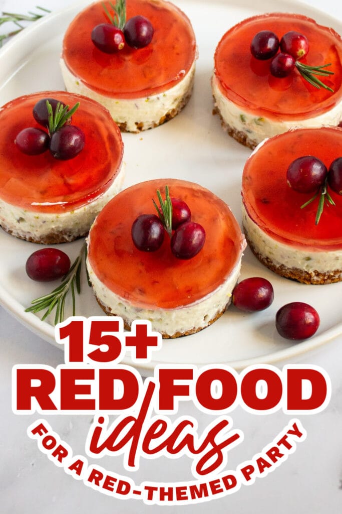 red food ideas -Cranberry No-Bake Mini Cheesecakes