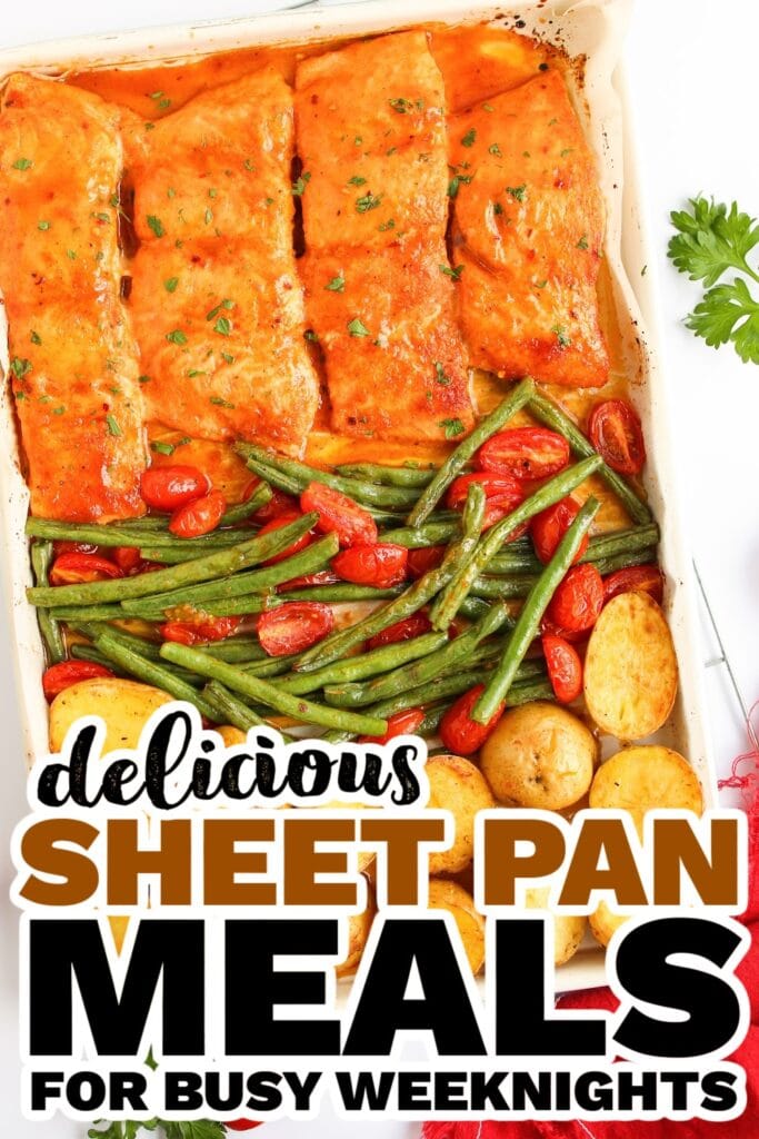 Sheet Pan Maple Glazed Salmon with Roasted Vegetables