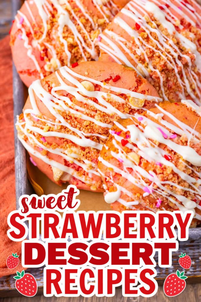 strawberry dessert recipes - strawberry crunch cake cookies