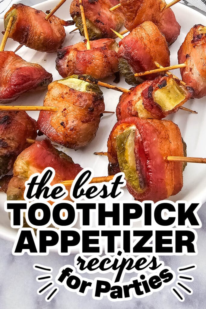 toothpick appetizers - Bacon Wrapped Dilly Bites