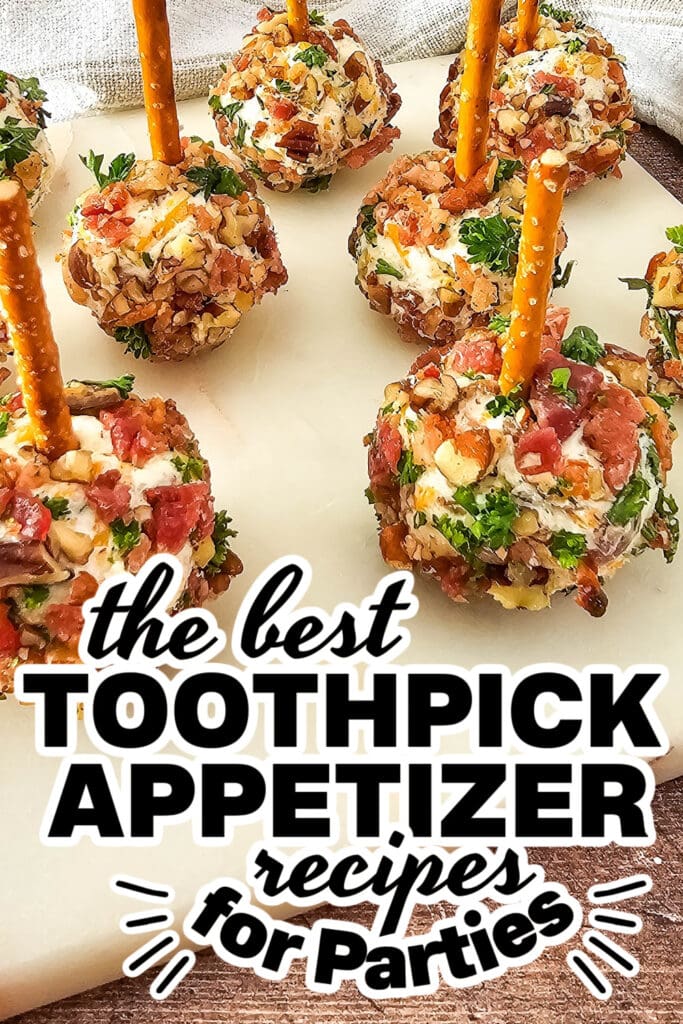 toothpick appetizers - Cracked Out Cheeseball Bites