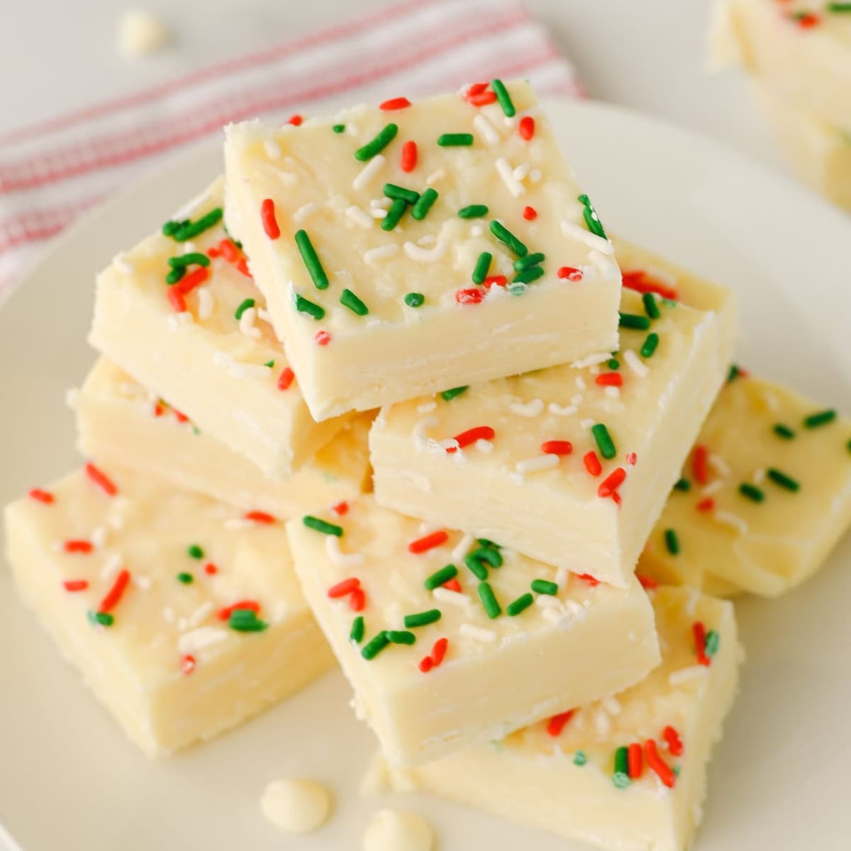 white chocolate christmas fudge featured image