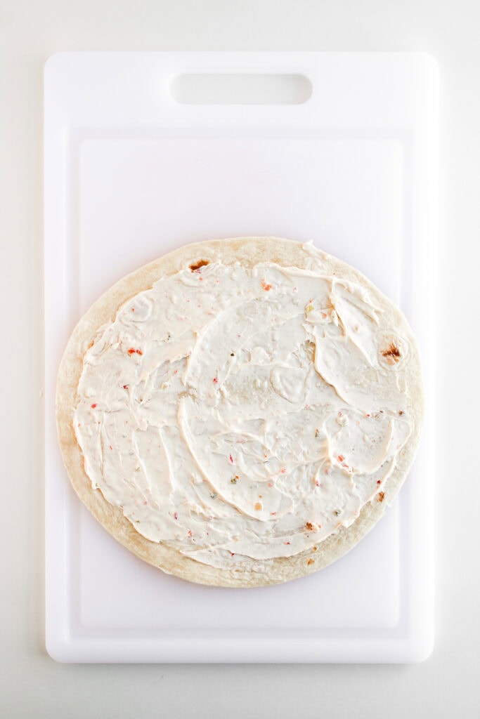 rainbow veggie pinwheels process photo