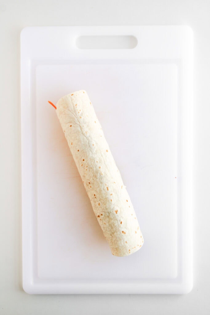 rainbow veggie pinwheels process photo