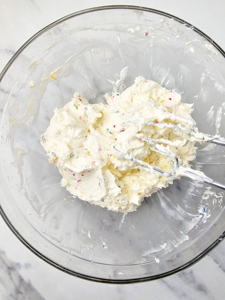 funfetti cheesecake bars process photo