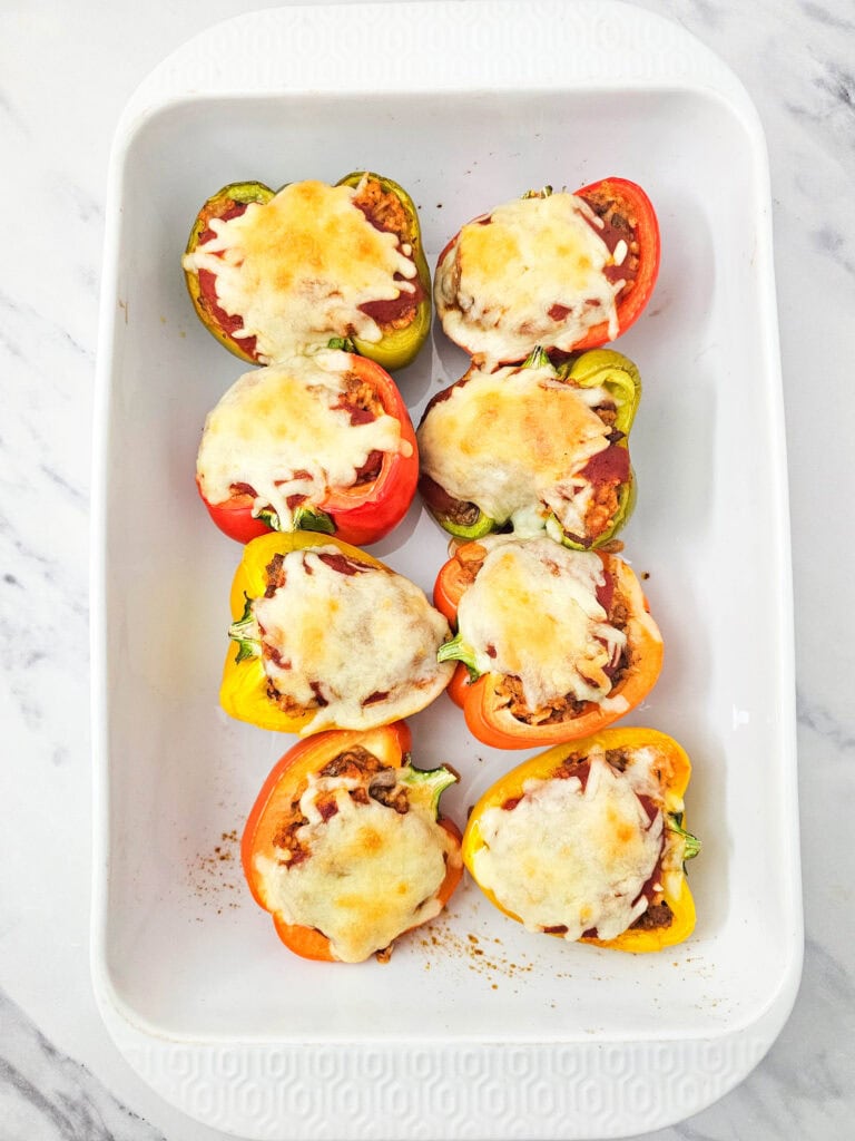 classic stuffed peppers process photo