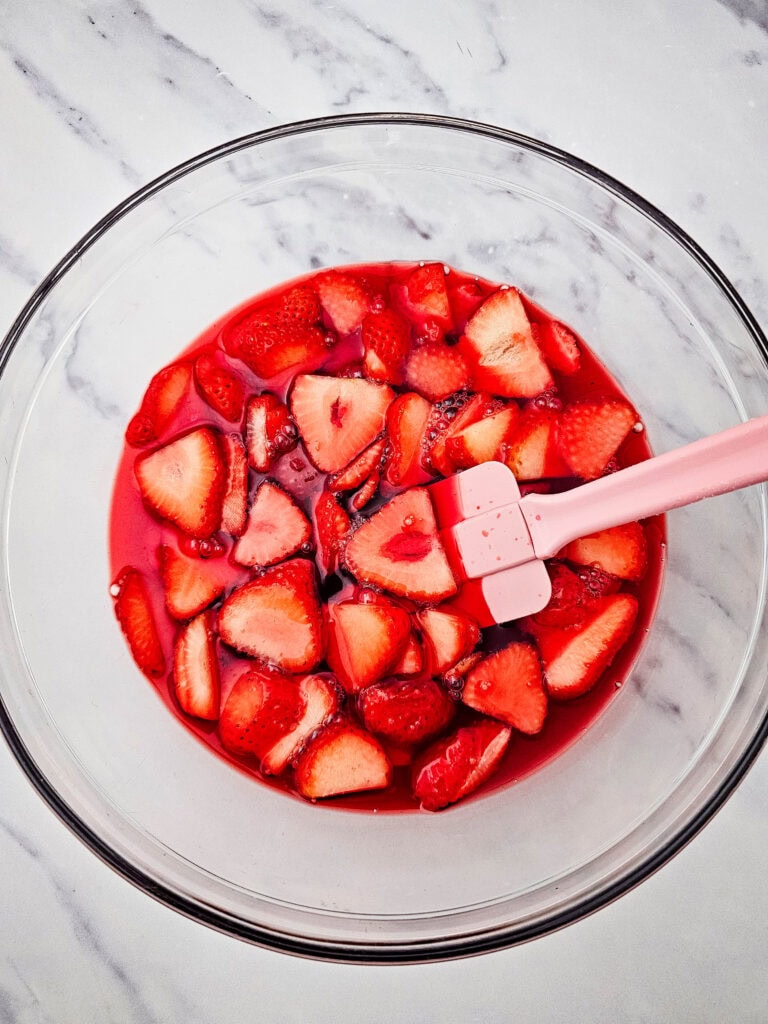 strawberry pretzel salad process photo