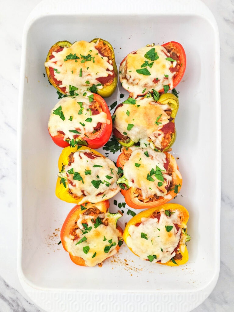 classic stuffed peppers process photo