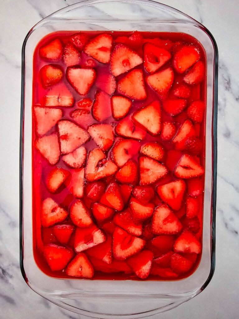strawberry pretzel salad process photo