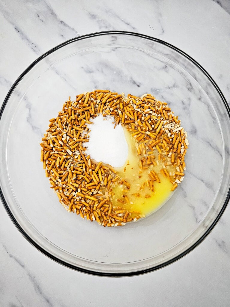 strawberry pretzel salad process photo