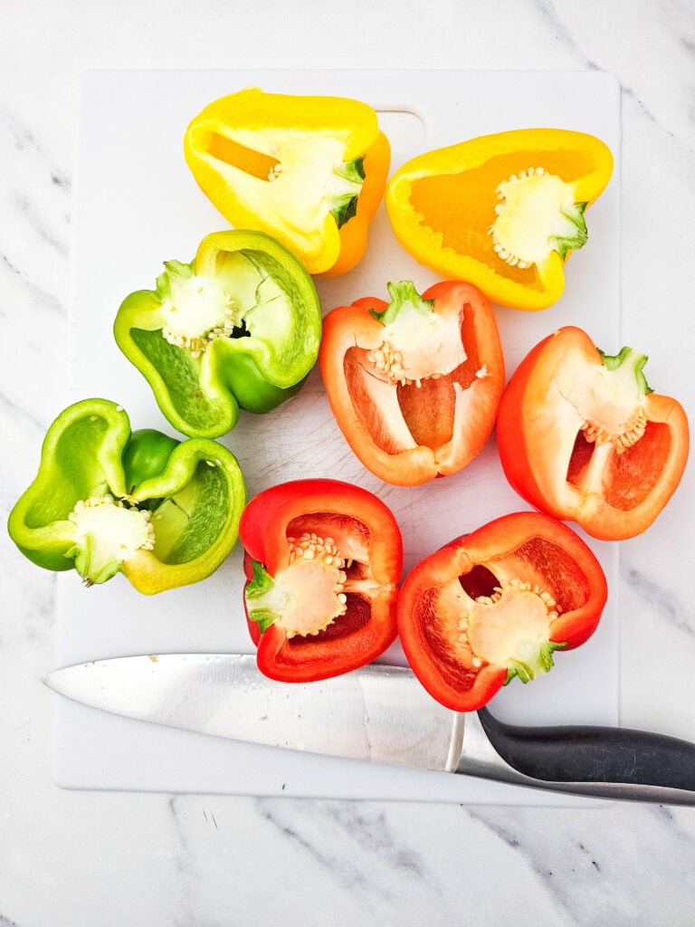 classic stuffed peppers process photo