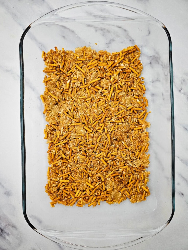 strawberry pretzel salad process photo