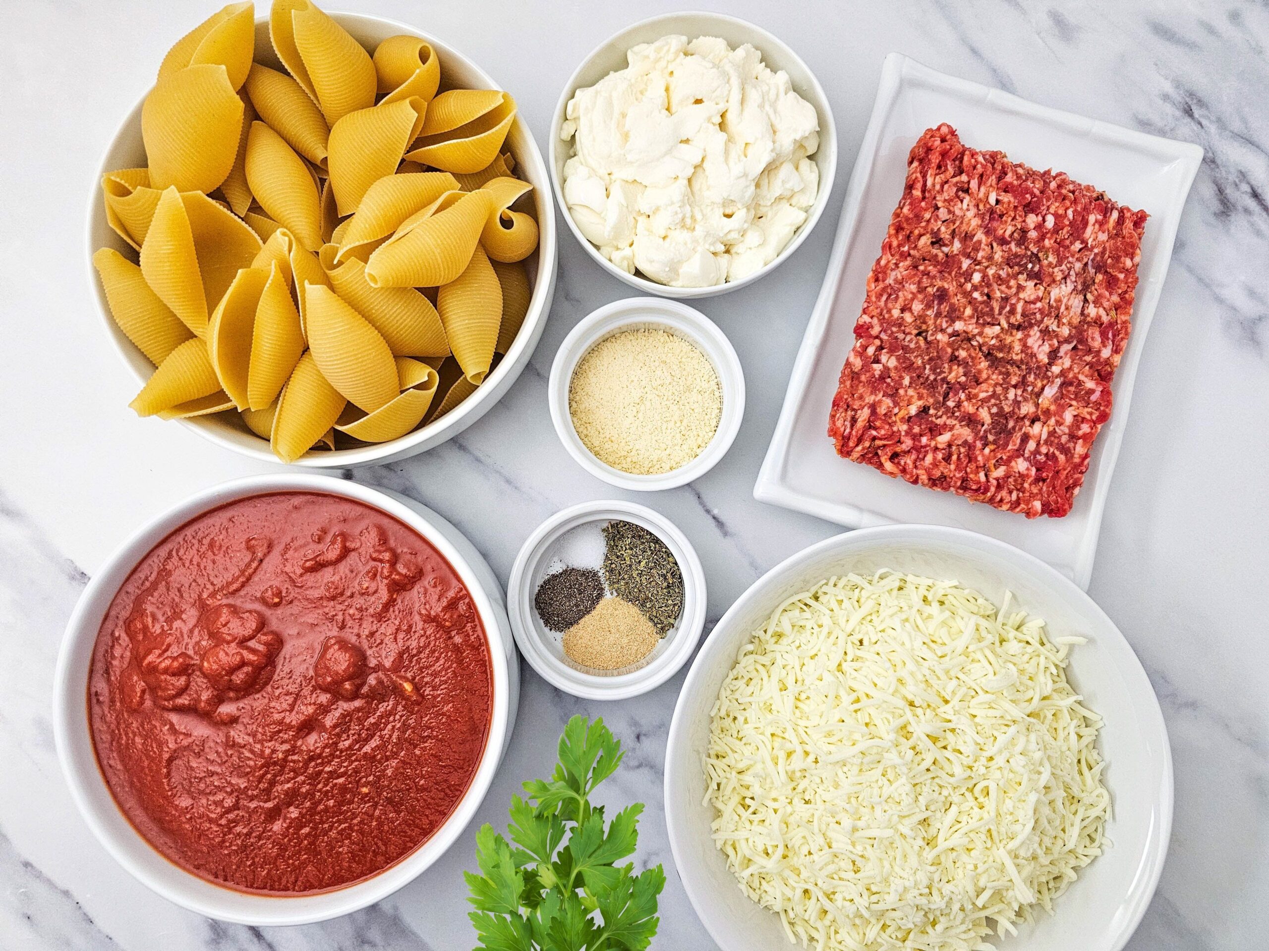 italian stuffed shells Process Ingredients