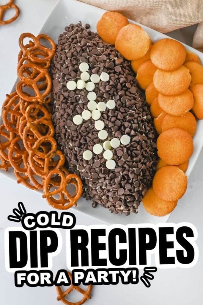 cold dip recipes - Football Cheeseball Dessert Dip