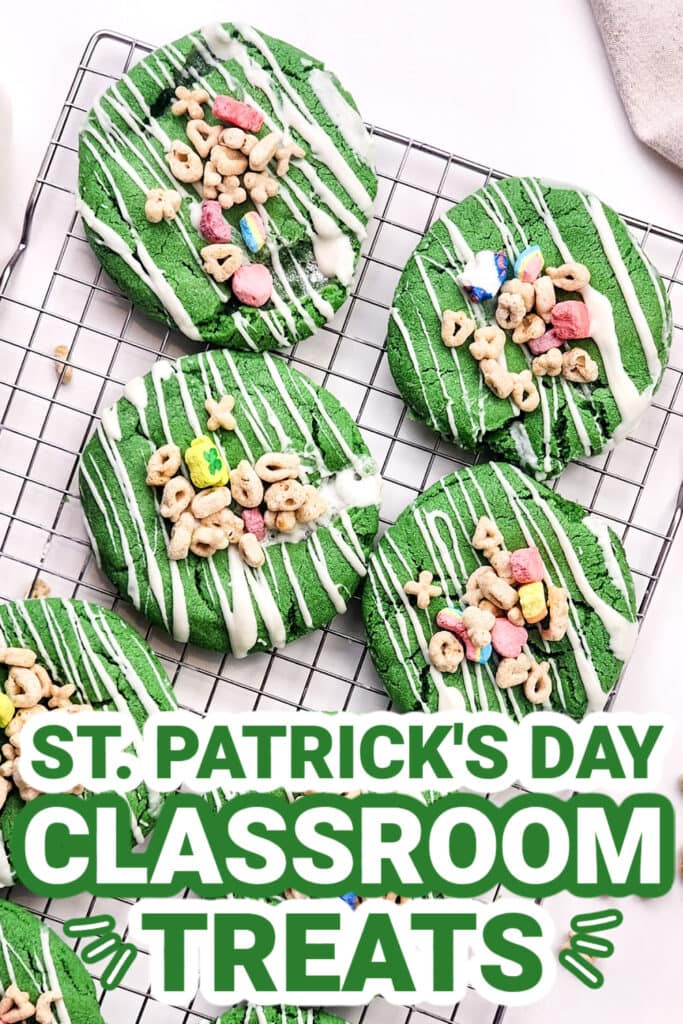 st. patrick day classroom treats - Lucky Charm St. Patrick’s Day Cookies