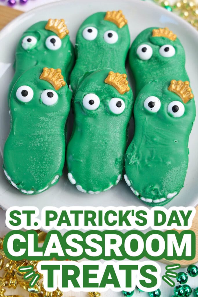 st. patrick day classroom treats - Mardi Gras Alligators