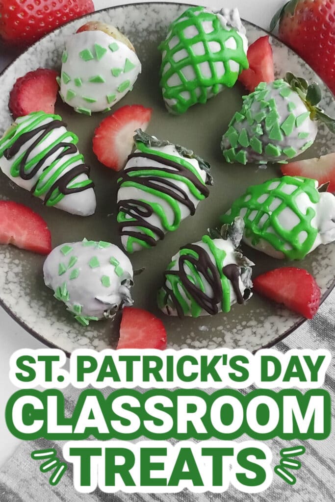 st. patrick day classroom treats - St. Patrick's Day Chocolate-Covered Strawberries