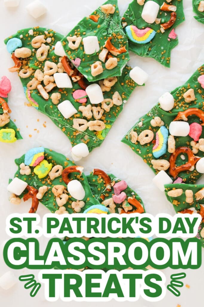 st. patrick day classroom treats - St. Patrick's Day Lucky Charms Chocolate Bark