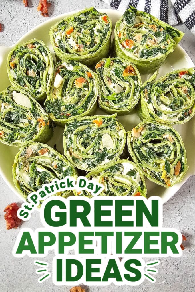 st.patrick day food - Spinach Dip Pinwheels