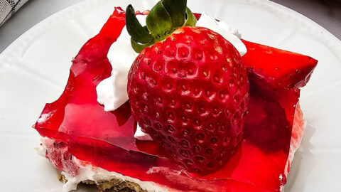 strawberry pretzel salad featured image