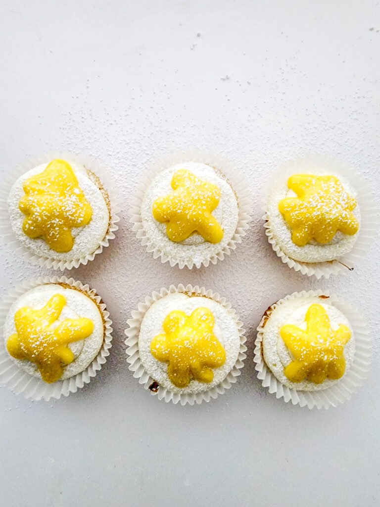 lemon bar cupcakes process photo