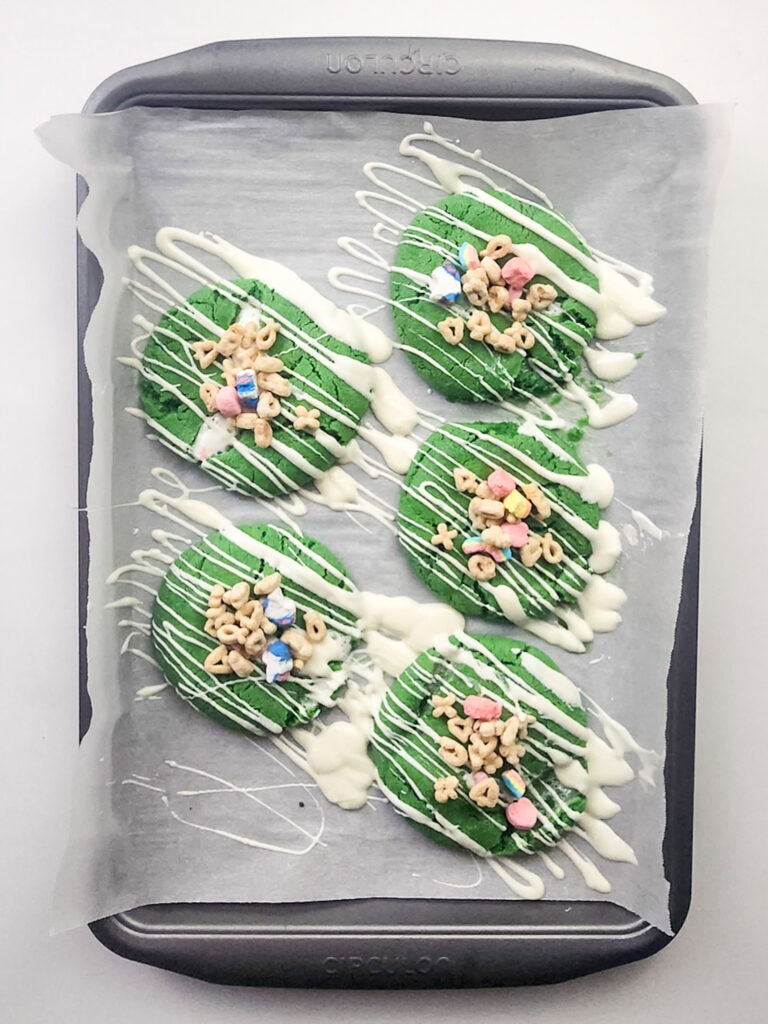 lucky charms st. patrick's day cookies process photo