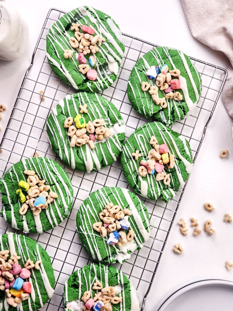 photo of the finished lucky charm st. patrick's day cookies