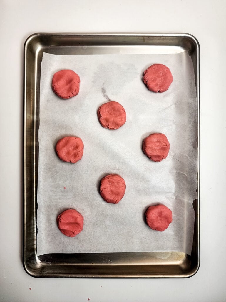 pink sugar cookies process photo