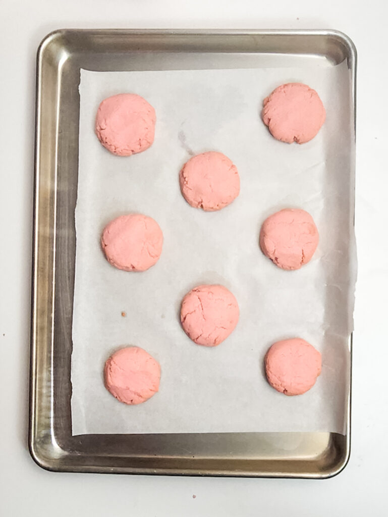 pink sugar cookies process photo